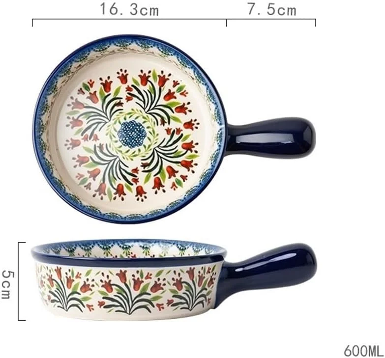 ظرف پخت و پز آشپزخانه، ظرف سرامیکی خانگی با طراحی رترو، دارای سینی پخت، دسته، بشقاب سالاد چند منظوره و ظرفیت بزرگ ظرف پخت و پز آشپزخانه، ظرف سرامیکی خانگی با طراحی رترو، دارای سینی پخت، دسته، بشقاب سالاد چند منظوره و ظرفیت بزرگ