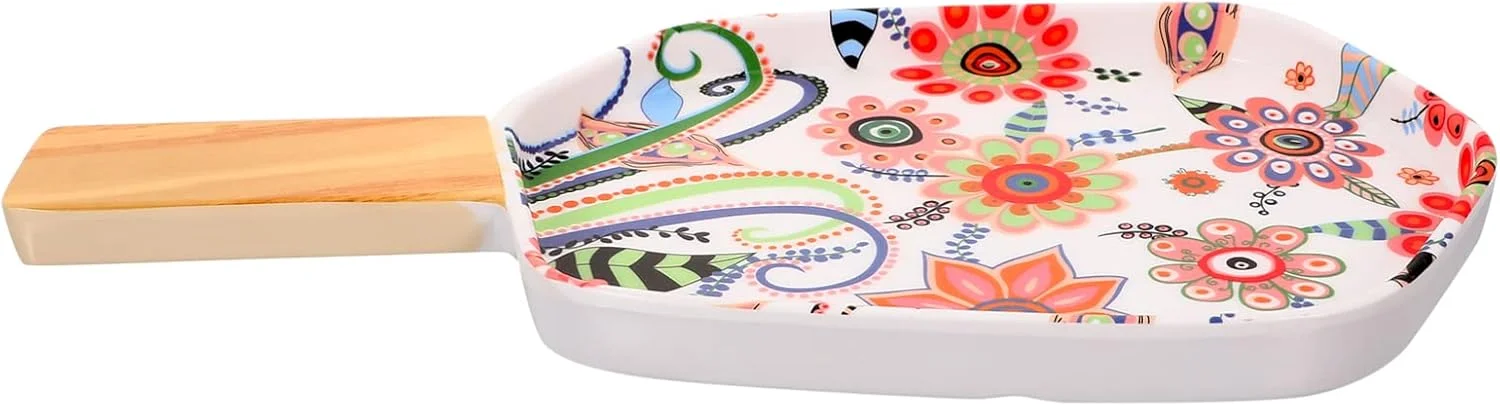 ظرف پخت ملامینه با دستگیره، بشقاب های پخت نشکن، سینی دسر برای سوفله، لازانیا، گراتین، کباب کردن، برشته کردن، پخت 30X14.7X2CM