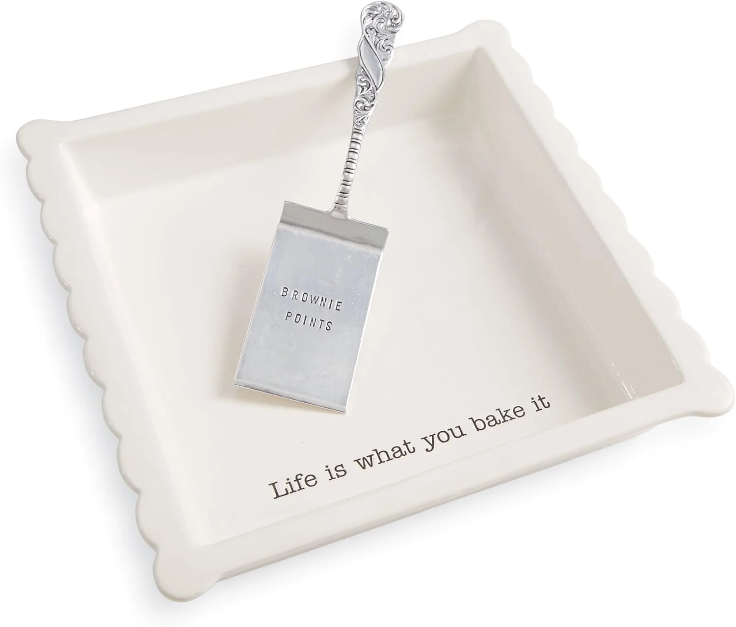 ست ظرف سرامیکی براونی ماد پای، 8.5 سانتی متر ارتفاع X 34 سانتی متر طول X 33.3 سانتی متر عرض، سفید