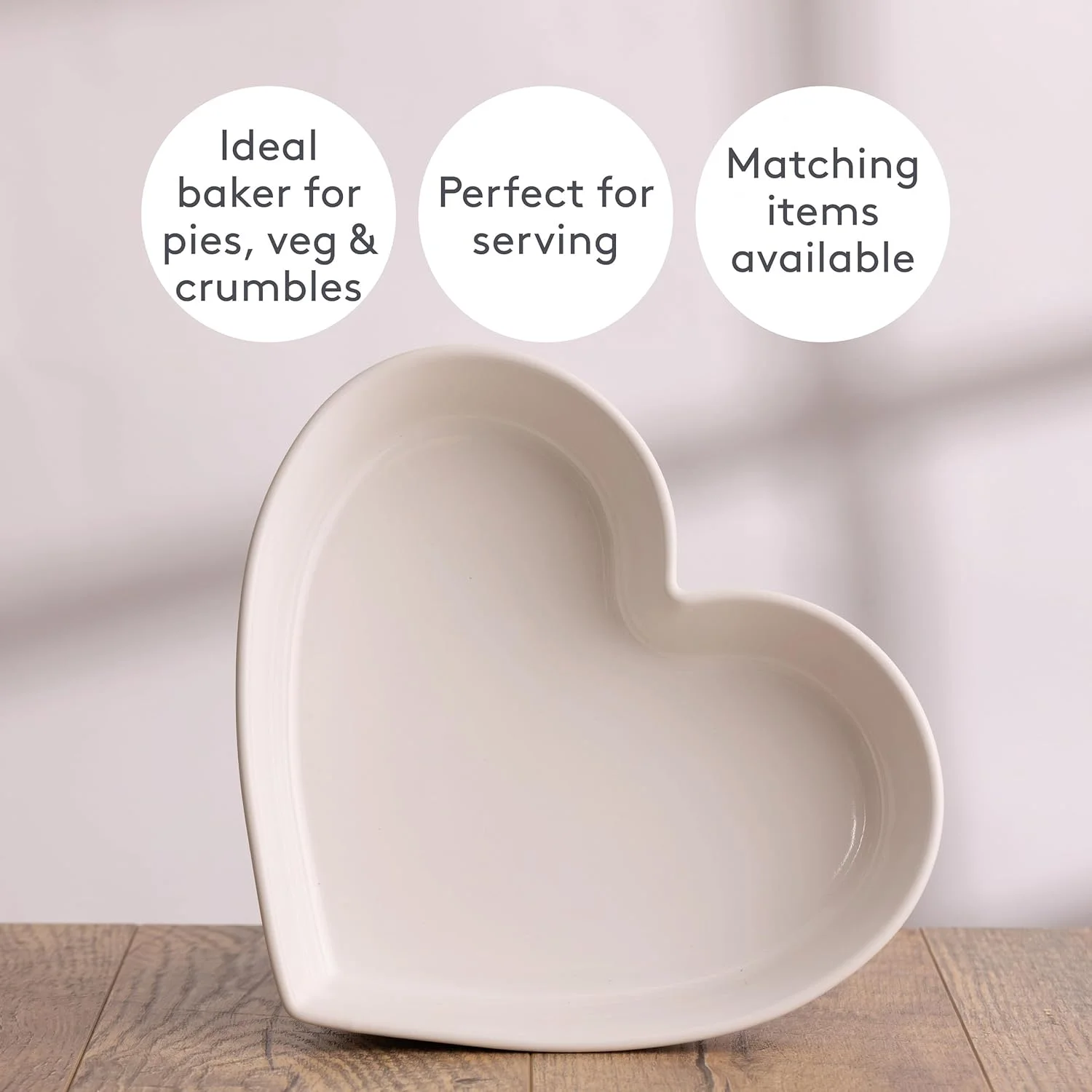 ظرف پخت قلب شکل روستیک چارم میسون کش، 1.5 لیتری، ساخته شده از سنگ چینی، با طرح قلب برجسته، بادوام و شیک برای پخت، پز و سرو