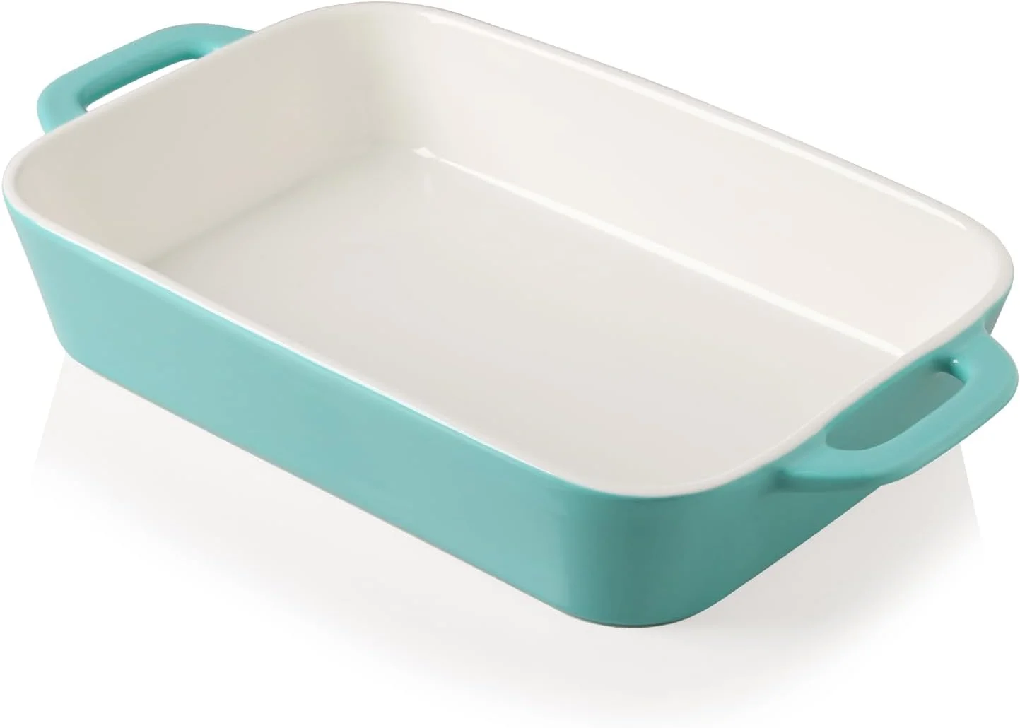 ست ظروف سرامیکی Sweejar، ظرف پخت مستطیلی 9x13 اینچی برای پخت و پز، آشپزخانه، کیک، شام، ضیافت و استفاده روزانه، ظروف سوفله فر، تابه های پخت چینی (فیروزه ای)