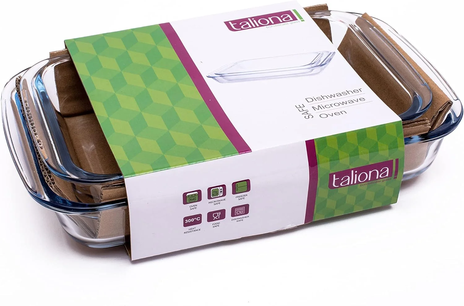 ست ظروف پیرکس مستطیلی دو تکه تالیونا - 1 و 1.6 لیتر، شفاف، شیشه بوروسیلیکات، TL2213524