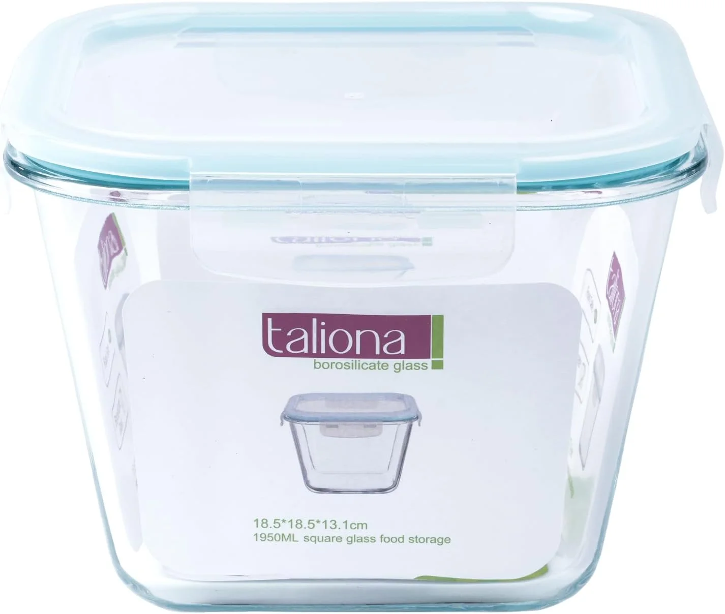 ظرف پخت مربع شیشه ای تالیونا با درب، ظرفیت 1950 میلی لیتر