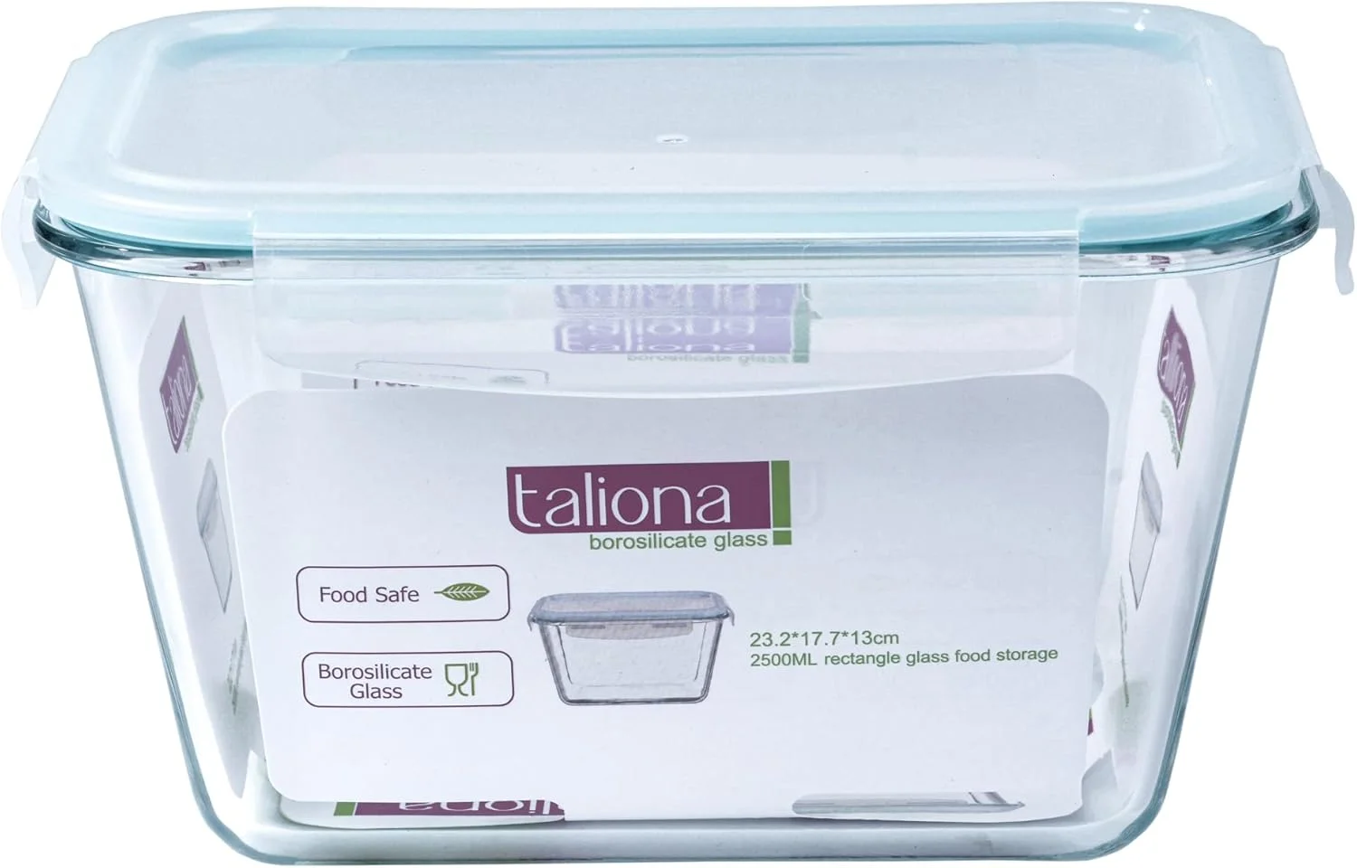 ظرف مستطیلی پیرکس تالیونا به همراه درب، ظرفیت 2500 میلی لیتر