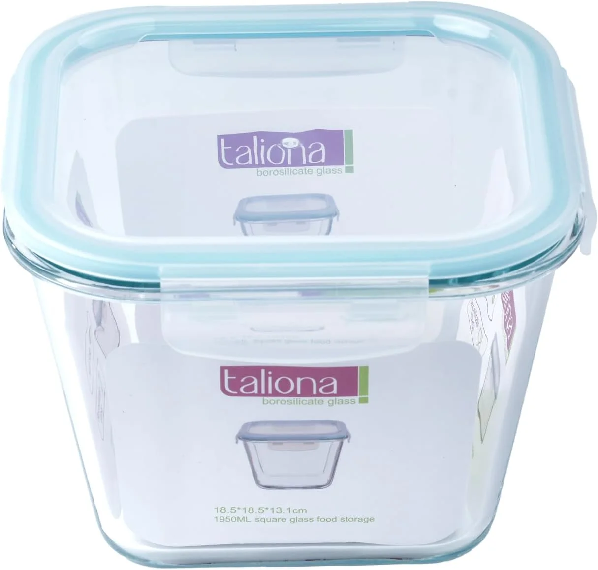 ظرف پخت مربع شیشه ای تالیونا با درب، ظرفیت 1950 میلی لیتر