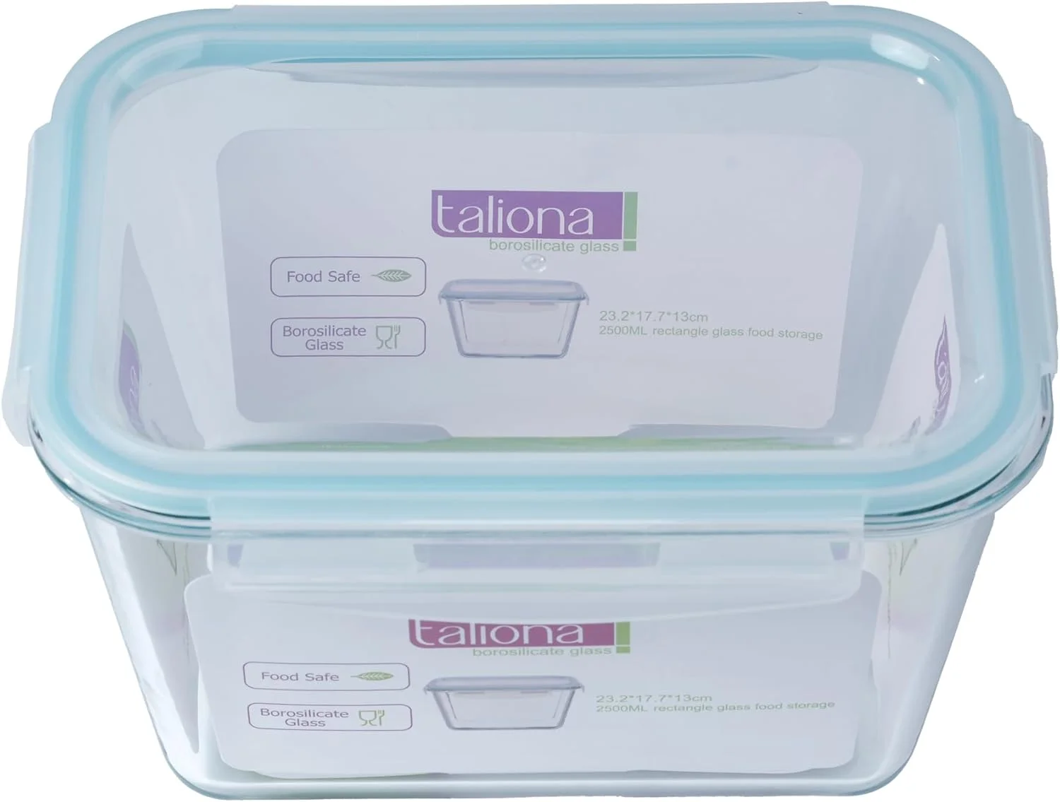 ظرف مستطیلی پیرکس تالیونا به همراه درب، ظرفیت 2500 میلی لیتر