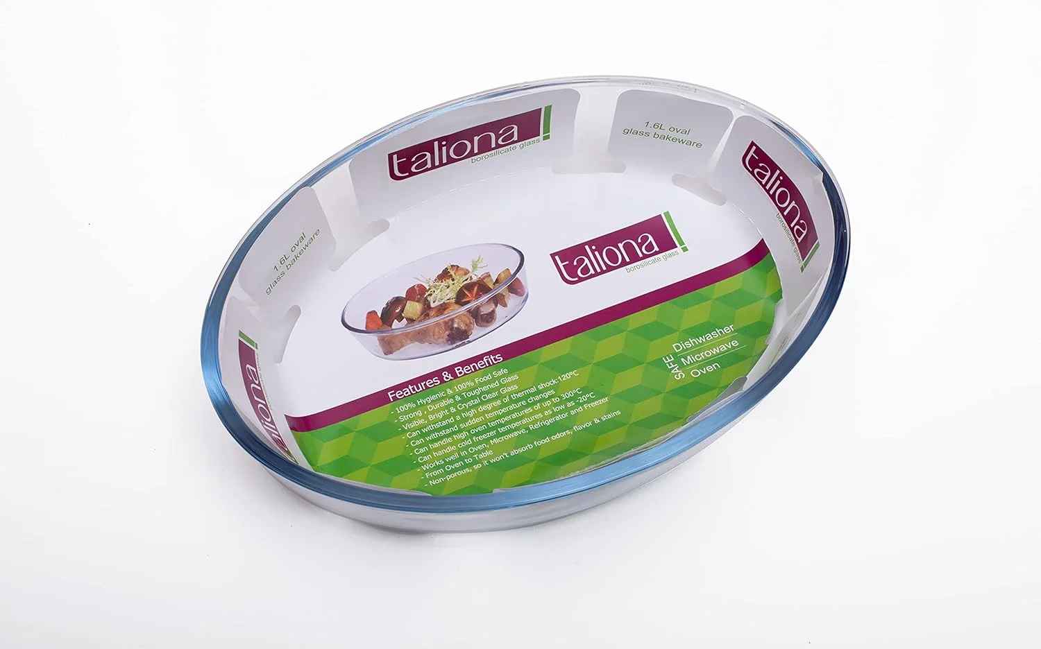 ظرف پیرکس بیضی تالیونا - 1.6 لیتر، شفاف، شیشه بوروسیلیکات، Tl2213512 ظرف پیرکس بیضی تالیونا - 1.6 لیتر، شفاف، شیشه بوروسیلیکات، Tl2213512