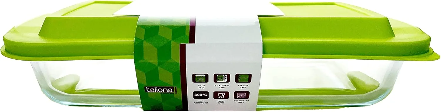 ظرف پخت مستطیلی شیشه ای تالیونا با درب، 1.6 لیتر ظرف پخت مستطیلی شیشه ای تالیونا با درب، 1.6 لیتر