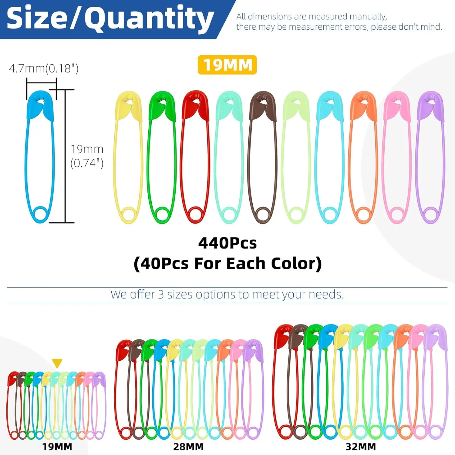 مجموعه 440 عددی سنجاق قفلی لبه تیز چند رنگ Glarks، 4.7x19 میلی متر، سنجاق قفلی فلزی 11 رنگ، سنجاق قفلی های مقاوم، گیره های سنجاق قفلی برای برچسب لباس، کاردستی مجموعه 440 عددی سنجاق قفلی لبه تیز چند رنگ Glarks، 4.7x19 میلی متر، سنجاق قفلی فلزی 11 رنگ، سنجاق قفلی های مقاوم، گیره های سنجاق قفلی برای برچسب لباس، کاردستی