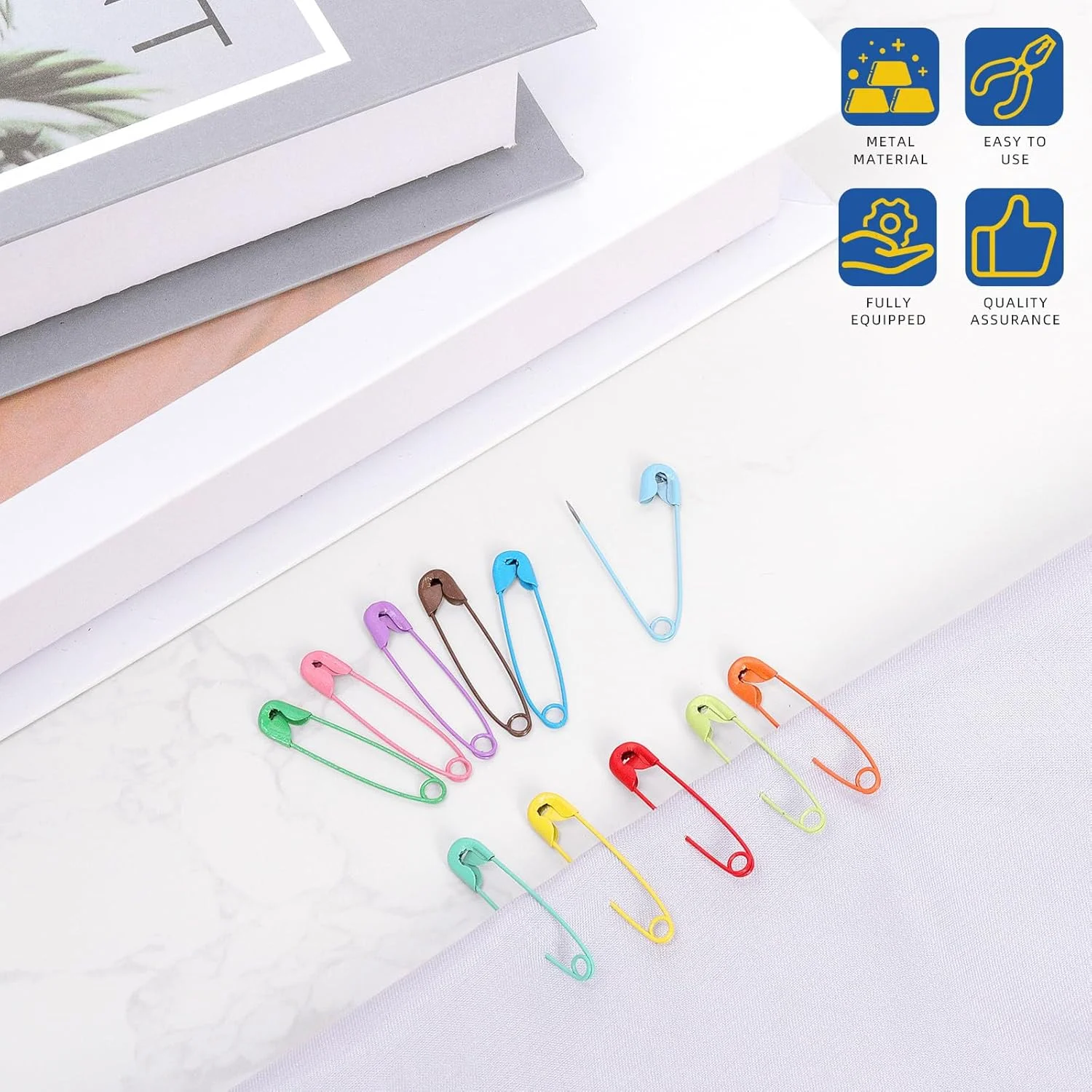 مجموعه 440 عددی سنجاق قفلی لبه تیز چند رنگ Glarks، 4.7x19 میلی متر، سنجاق قفلی فلزی 11 رنگ، سنجاق قفلی های مقاوم، گیره های سنجاق قفلی برای برچسب لباس، کاردستی مجموعه 440 عددی سنجاق قفلی لبه تیز چند رنگ Glarks، 4.7x19 میلی متر، سنجاق قفلی فلزی 11 رنگ، سنجاق قفلی های مقاوم، گیره های سنجاق قفلی برای برچسب لباس، کاردستی