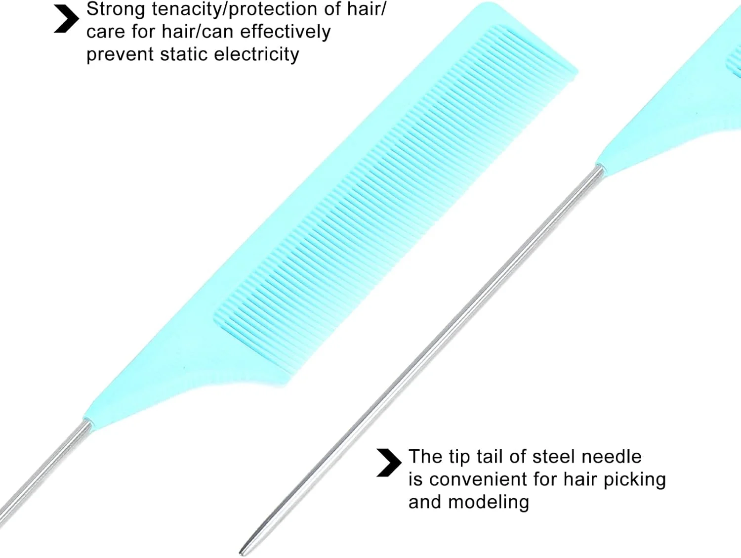 شانه مو فاباتر، شانه دم موشی فلزی ظریف آرایشگاهی مناسب برای آرایشگر مو (سبز)