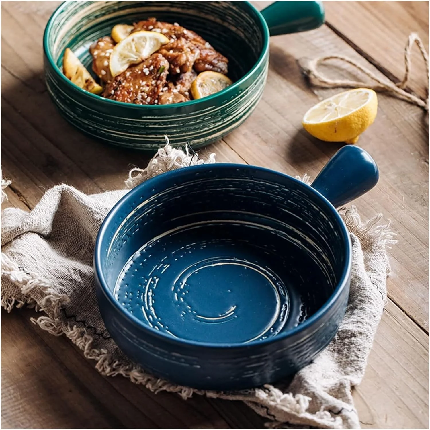 کاسه سوپ، سینی برشته کردن میناکاری شده، ست سینی فر، کاسه سوپ سرامیکی چینی با دسته 600 میلی لیتر، ظرف پخت کوچک برای فر گرد سرامیکی، ظرف لازانیا سرامیکی (سبز) کاسه سوپ، سینی برشته کردن میناکاری شده، ست سینی فر، کاسه سوپ سرامیکی چینی با دسته 600 میلی لیتر، ظرف پخت کوچک برای فر گرد سرامیکی، ظرف لازانیا سرامیکی (سبز)