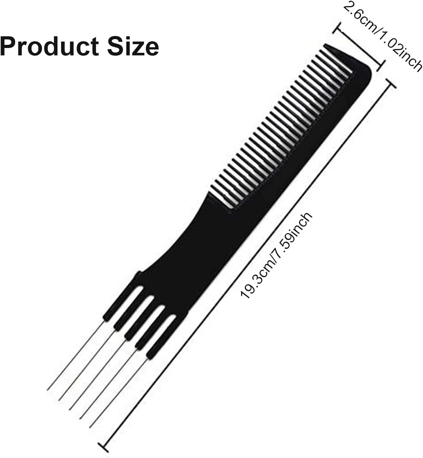شانه مو برای زنان و مردان - بسته 4 عددی شانه پوش دهنده موی کربنی مشکی ShiningUU با دندانه فلزی | شانه حالت دهنده آنتی استاتیک | شانه پوش دهنده حرفه ای برای حجم دادن به مو (مشکی)