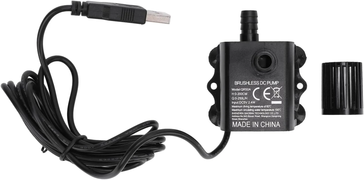 پمپ آب شناور کوچک با ارتفاع پمپاژ 0-200 سانتی متر، جریان آب 0-250 لیتر در ساعت، استاندارد IP68، پمپ آب USB با ولتاژ DC5V و توان 2.4 وات به همراه نشانگر LED پمپ آب شناور کوچک با ارتفاع پمپاژ 0-200 سانتی متر، جریان آب 0-250 لیتر در ساعت، استاندارد IP68، پمپ آب USB با ولتاژ DC5V و توان 2.4 وات به همراه نشانگر LED