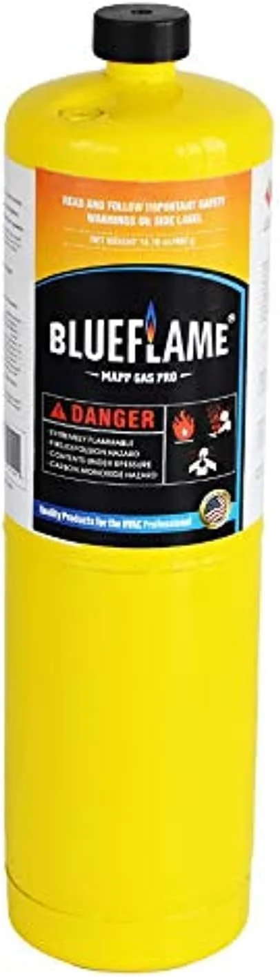 گاز مپ پرو BlueFlame - گاز مپ با عملکرد بالا برای جوشکاری، لحیم کاری سخت و لحیم کاری نرم - سیلندر 400 گرمی 14.10 اونس گاز مپ پرو BlueFlame - گاز مپ با عملکرد بالا برای جوشکاری، لحیم کاری سخت و لحیم کاری نرم - سیلندر 400 گرمی 14.10 اونس