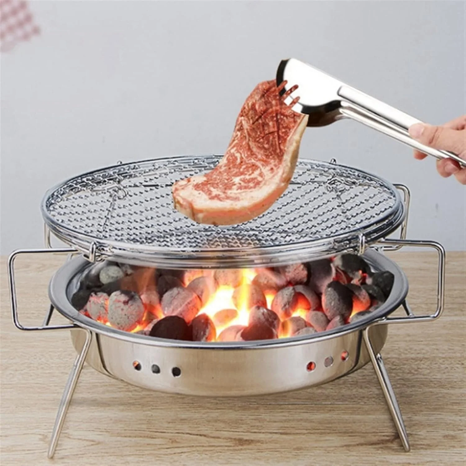 اجاق گاز باربیکیو استیل قابل حمل تاشو مناسب پیک نیک و کمپینگ اجاق گاز باربیکیو استیل قابل حمل تاشو مناسب پیک نیک و کمپینگ