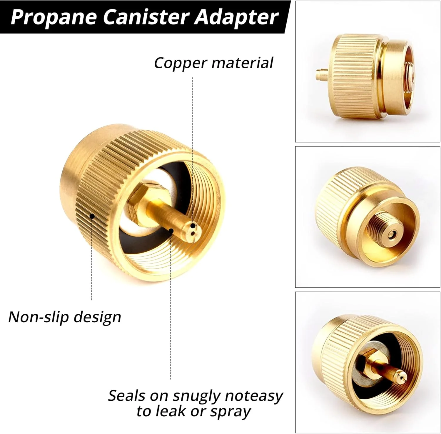 مبدل کوره کمپینگ 3 تکه، آداپتور تزریق پروپان، مبدل مخزن گاز، آکومولاتور گاز مایع، مخزن کوچک پروپان/بوتان 1 پوندی، ورودی نازل شیر EN417، ابزار فضای باز