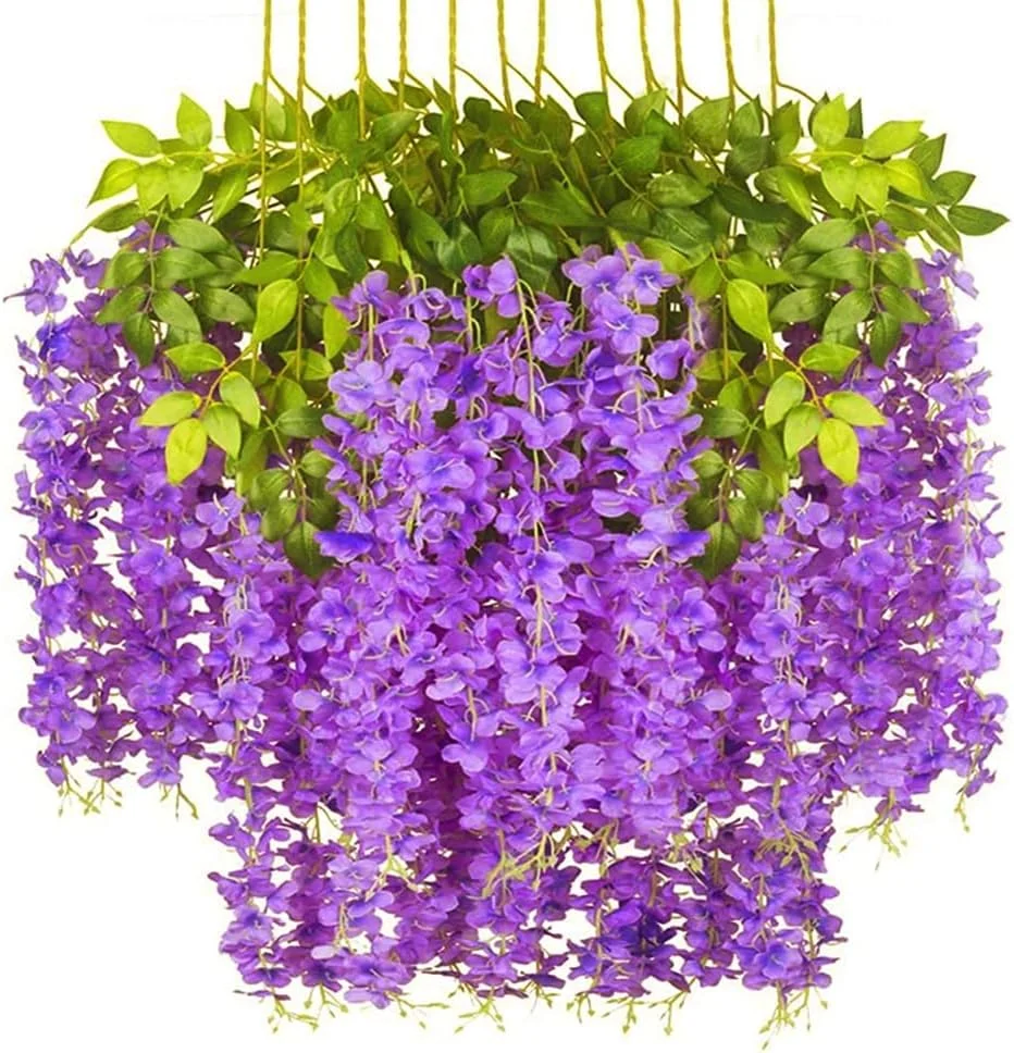 بوئنتی 12 شاخه گل ویستریا ابریشمی مصنوعی، گل آویز ابریشمی راتا، 1.12 متر طول، ریسه گل ویستریا مصنوعی برای پس زمینه، برای مهمانی خانگی، باغ، دکوراسیون عروسی (بنفش) بوئنتی 12 شاخه گل ویستریا ابریشمی مصنوعی، گل آویز ابریشمی راتا، 1.12 متر طول، ریسه گل ویستریا مصنوعی برای پس زمینه، برای مهمانی خانگی، باغ، دکوراسیون عروسی (بنفش)