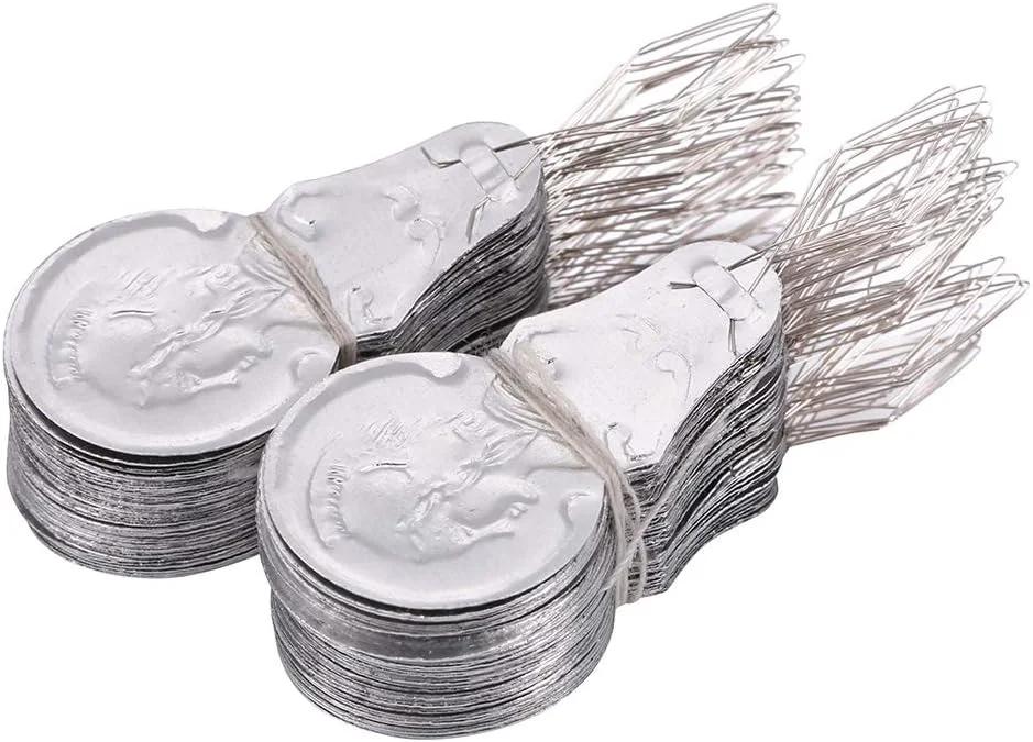 سوزن نخ کن سیم حلقه ای نقره ای رنگ فابوود سبز 100 عددی، ابزار خیاطی دستی برای قرار دادن نخ