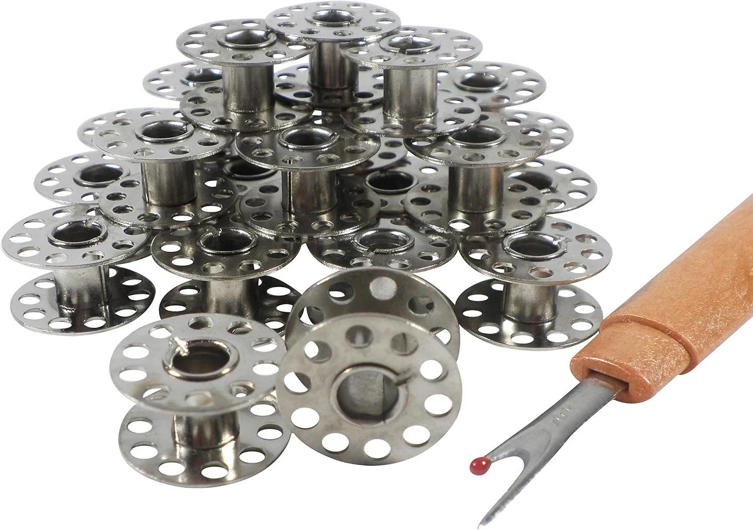 ماسوره چرخ خیاطی Handarbeit-Lieblingsladen، 20 عددی، فلزی، 22x11 میلی متر، سوراخ 6.3 میلی متر