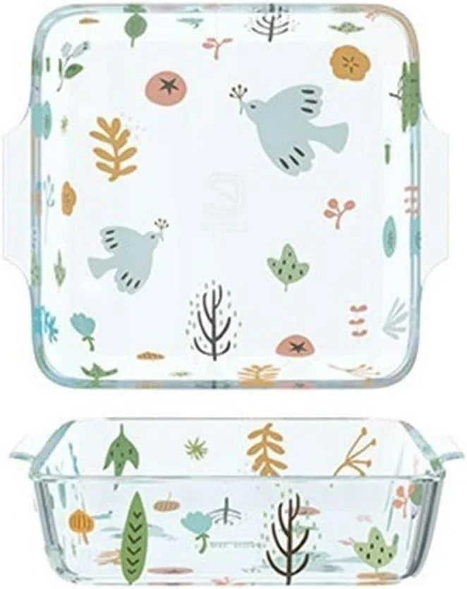 ظرف فر شیشه ای، ظرف پخت برنج، بشقاب بوروسیلیکات بالا، بشقاب شام دوتایی، بشقاب بخارپز، کاسه سالاد، ظرف فر سرامیکی (700 میلی لیتر)