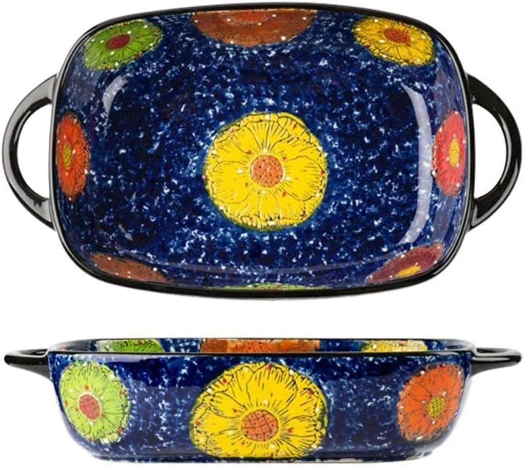 سینی فر JUNCHENG1008، ظرف پخت سرامیکی، ظروف غذاخوری، ظرف پخت اسپاگتی، مقاوم در برابر حرارت بالا با دسته، مناسب برای فر و مایکروویو (27.6 سانتی متر) سینی فر JUNCHENG1008، ظرف پخت سرامیکی، ظروف غذاخوری، ظرف پخت اسپاگتی، مقاوم در برابر حرارت بالا با دسته، مناسب برای فر و مایکروویو (27.6 سانتی متر)