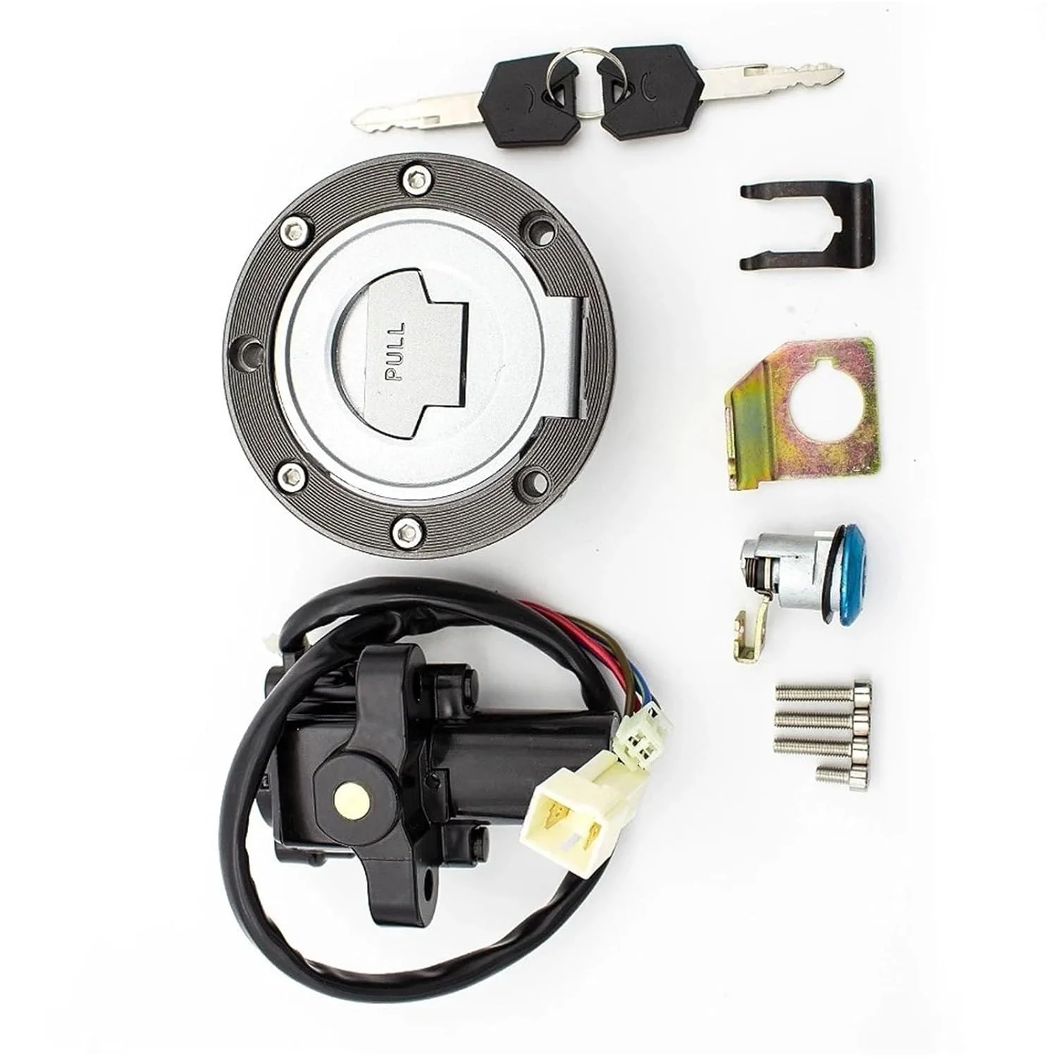 سوئیچ استارت موتور سیکلت سازگار با Mt03 2006-2012 و Yzf و R1 و R6 1992-2012، لوازم جانبی موتور سیکلت، کیت قفل درب باک