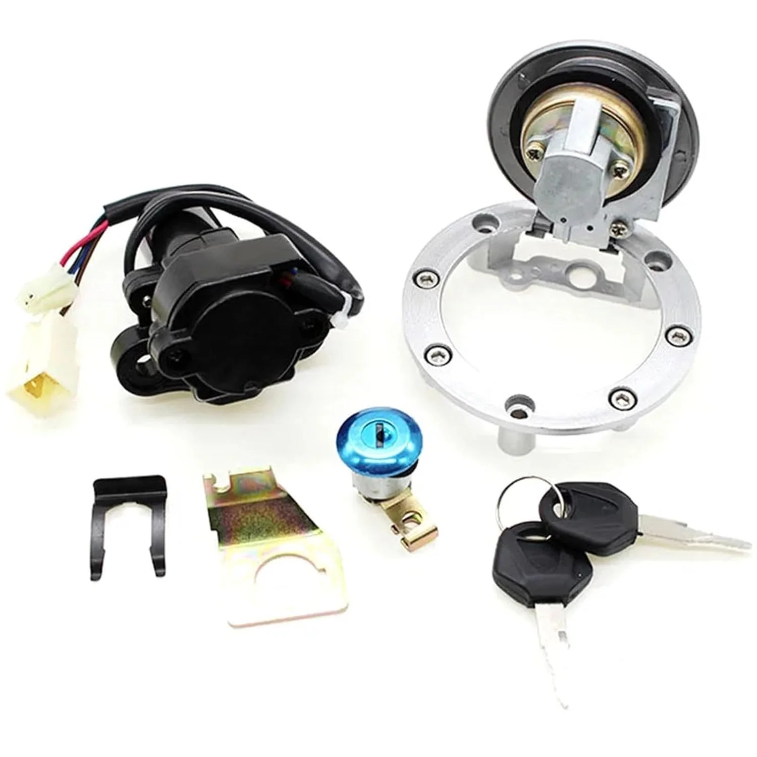 سوئیچ استارت موتور سیکلت سازگار با Mt03 2006-2012 و Yzf و R1 و R6 1992-2012، لوازم جانبی موتور سیکلت، کیت قفل درب باک