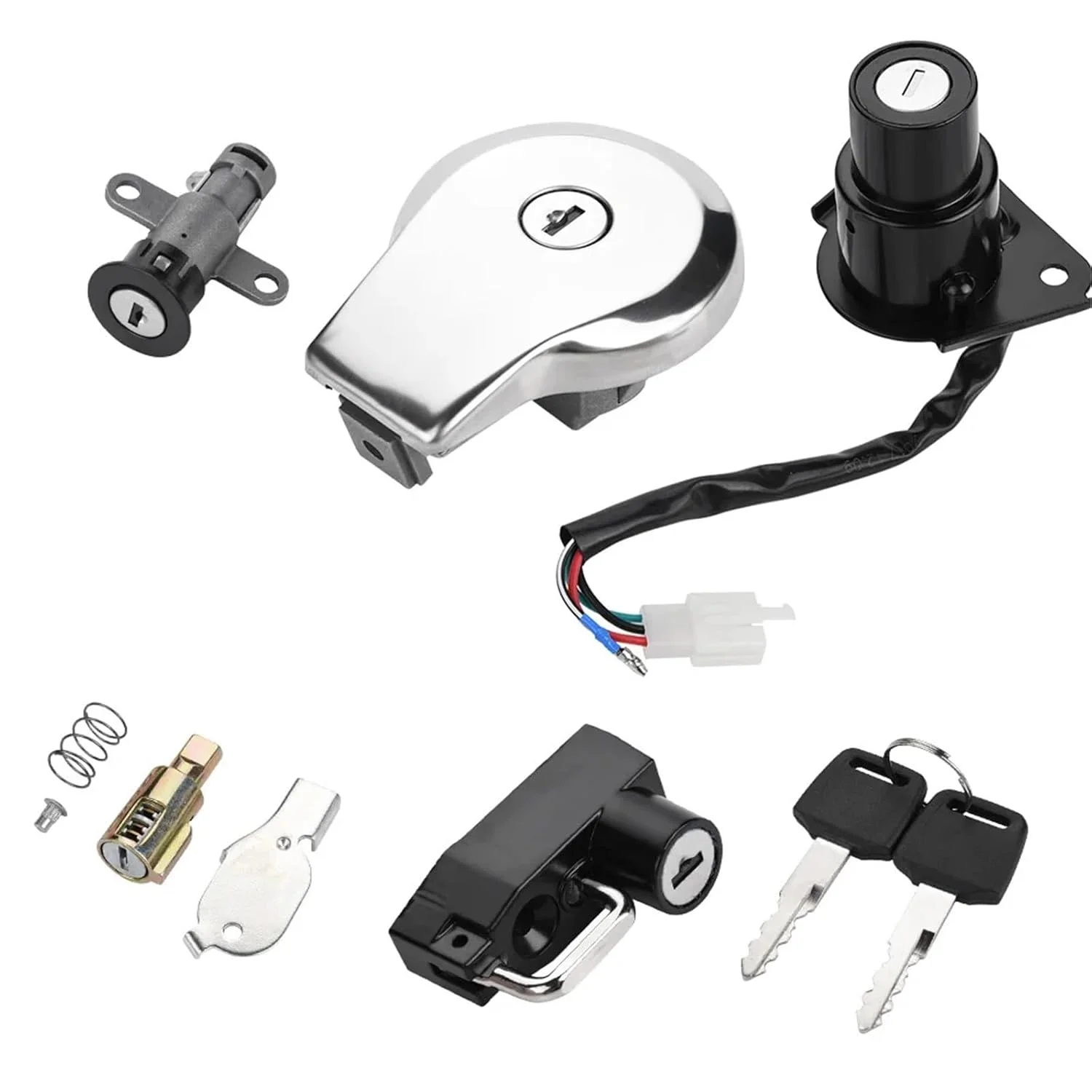 motorcycle Ignition Key Compatible With For Virago For Xv535 For Xv250 For Xv125 Motorcycle Accessories Ignition Switch Gas Cap Lock Key Kit