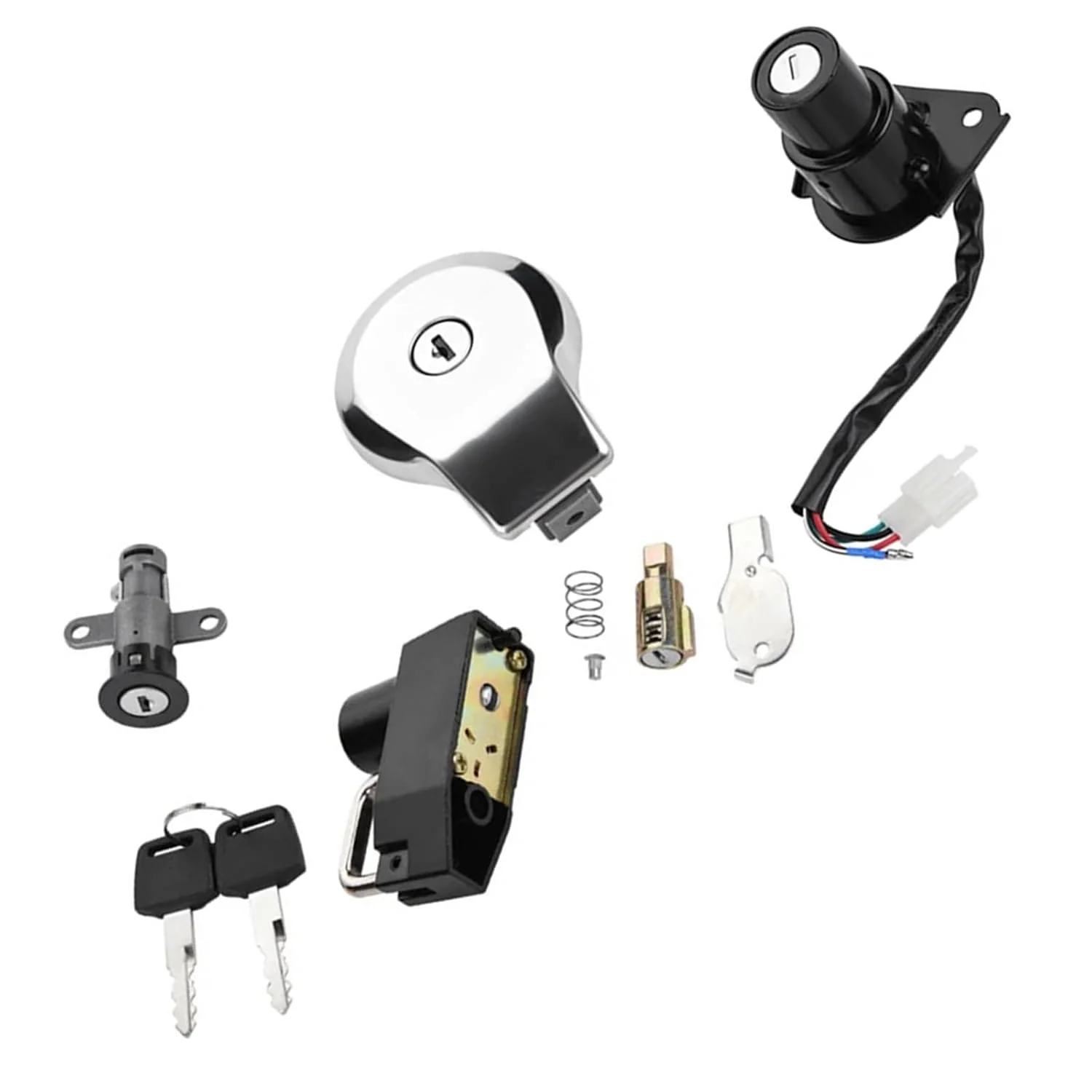 motorcycle Ignition Key Compatible With For Virago For Xv535 For Xv250 For Xv125 Motorcycle Accessories Ignition Switch Gas Cap Lock Key Kit