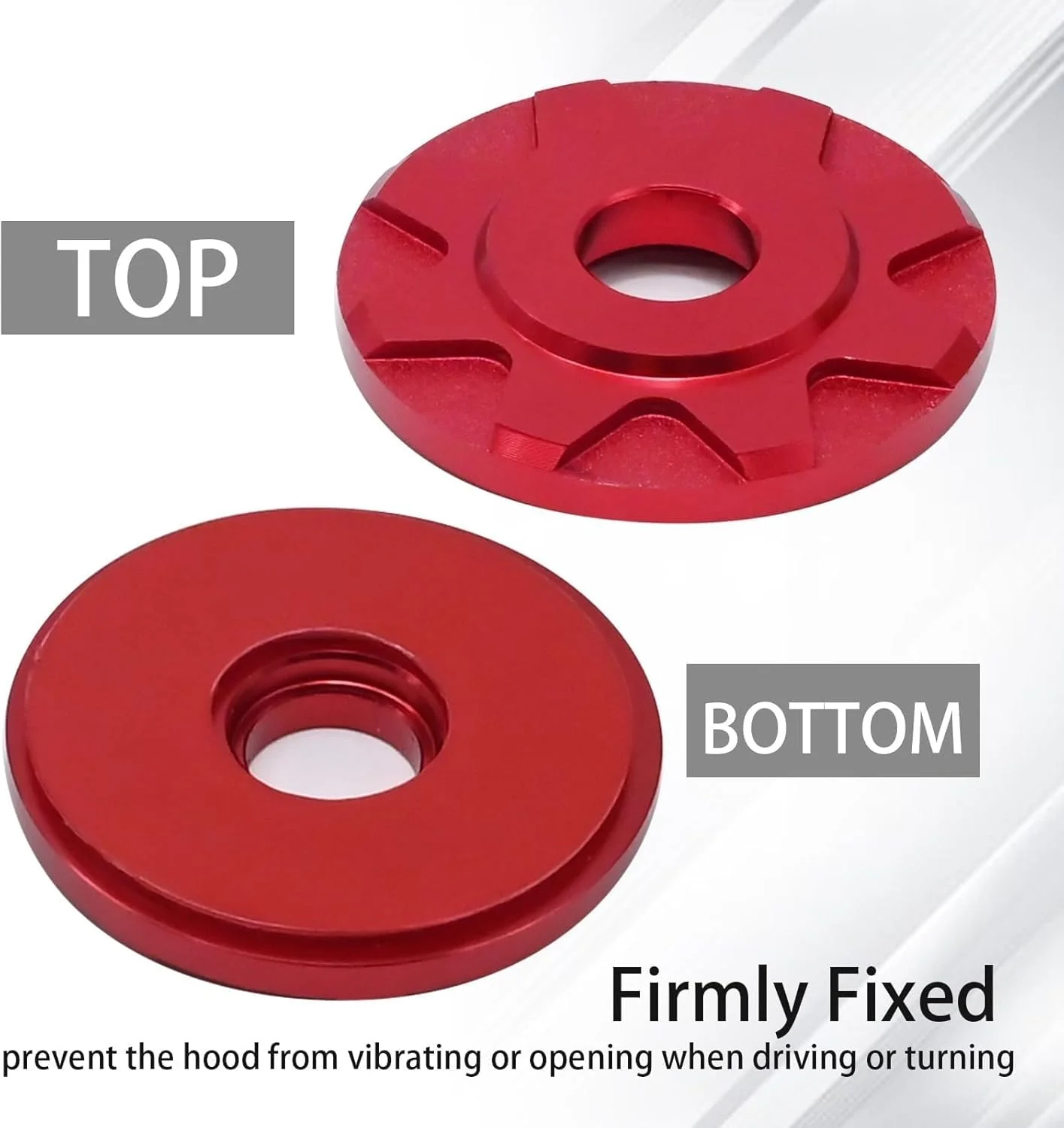 THE WHITE SHOP Aluminum Alloy Universal Hood Pin Kit With Accessories - Car Racing Lock Latch Catch Set for Hood Pin Plate (RED)