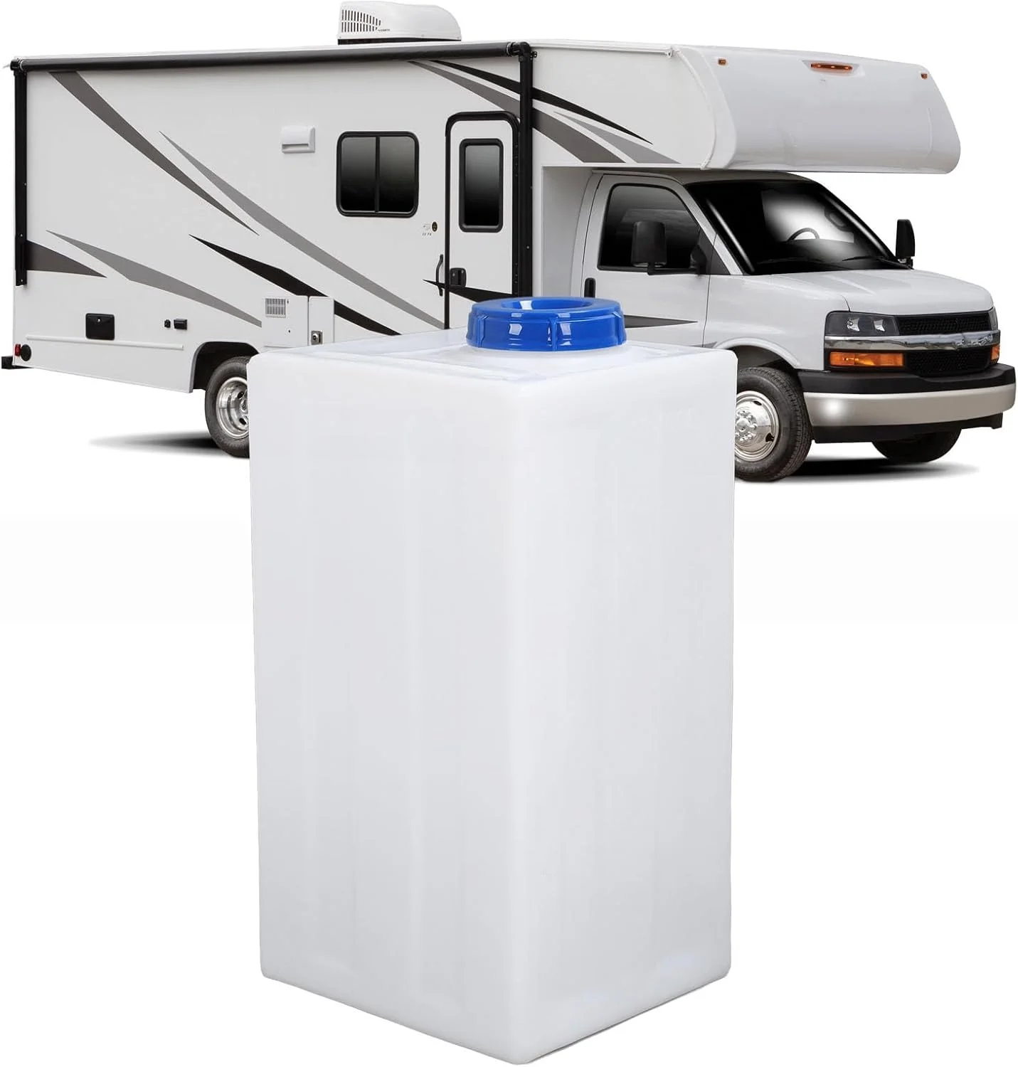 مخزن آب 100 لیتری RV از جنس LLDPE مناسب برای آب آشامیدنی، مخزن عمودی برای قایق تفریحی