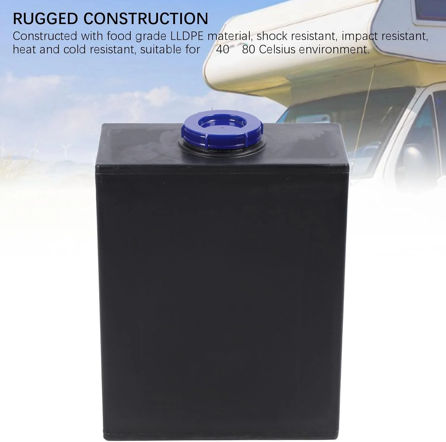 مخزن ذخیره آب 40 لیتری Depisuta برای RV، مخزن عمودی LLDPE با ورودی 100 میلی متری، مخزن آب خاکستری مهر و موم شده برای تریلر موتورخانه قایق تفریحی