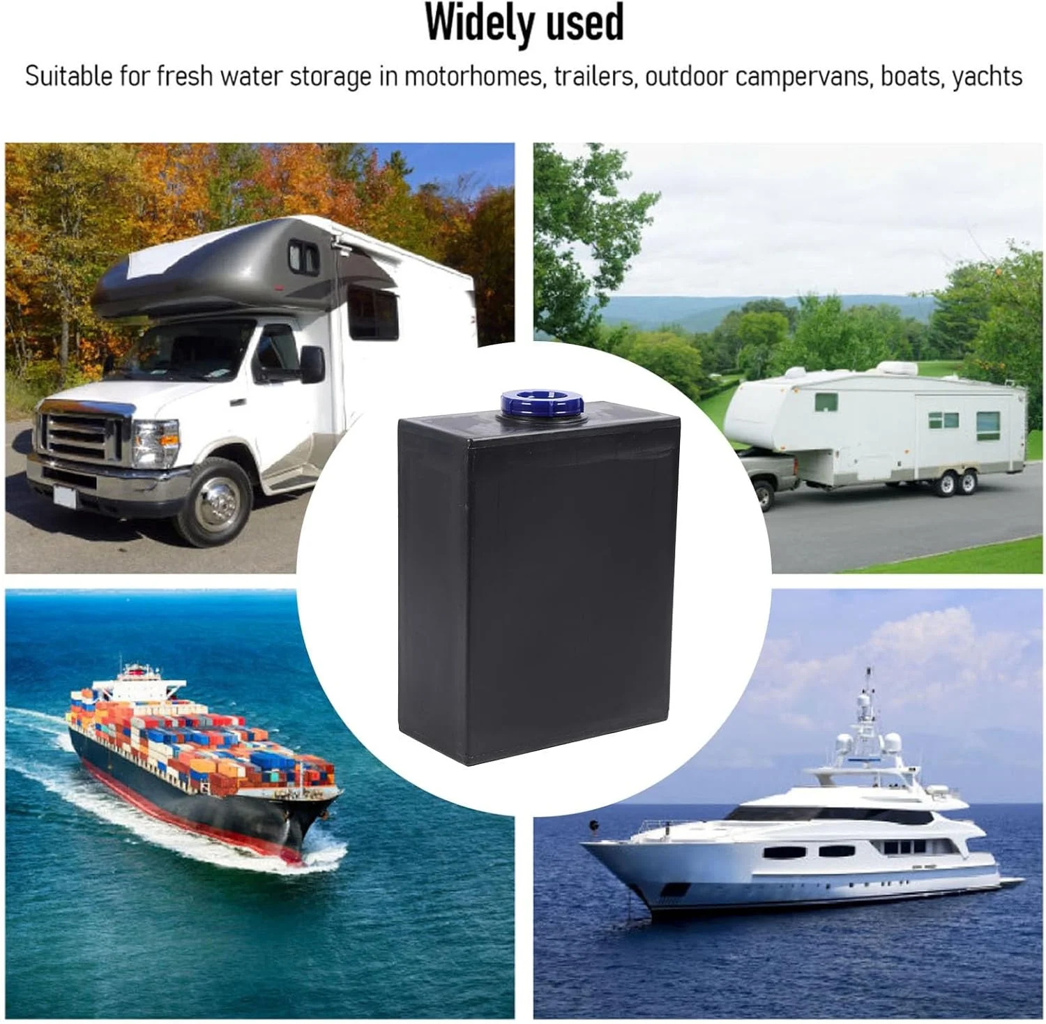 مخزن آب عمودی 10.5 گالنی Jiawu از جنس LLDPE با کیفیت غذایی - مناسب برای موتورخانه ها، کشتی ها و قایق ها