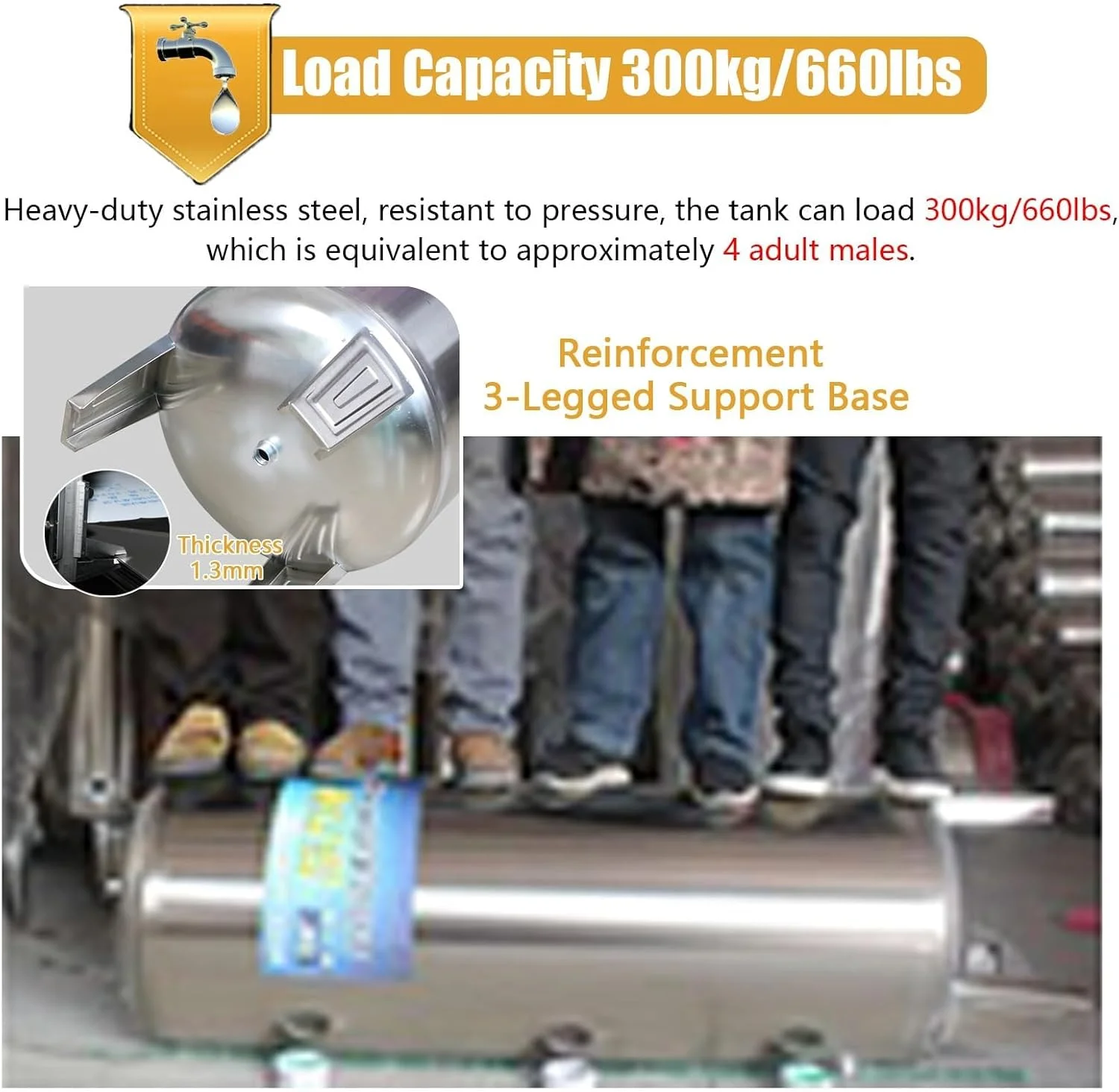 مخزن تحت فشار آب 50 گالن، مخازن ذخیره آب تحت فشار پمپ چاه عمودی استیل ضد زنگ، مخازن آب با ورودی/خروجی 1 اینچ، مخازن مثانه ذخیره آب عمودی