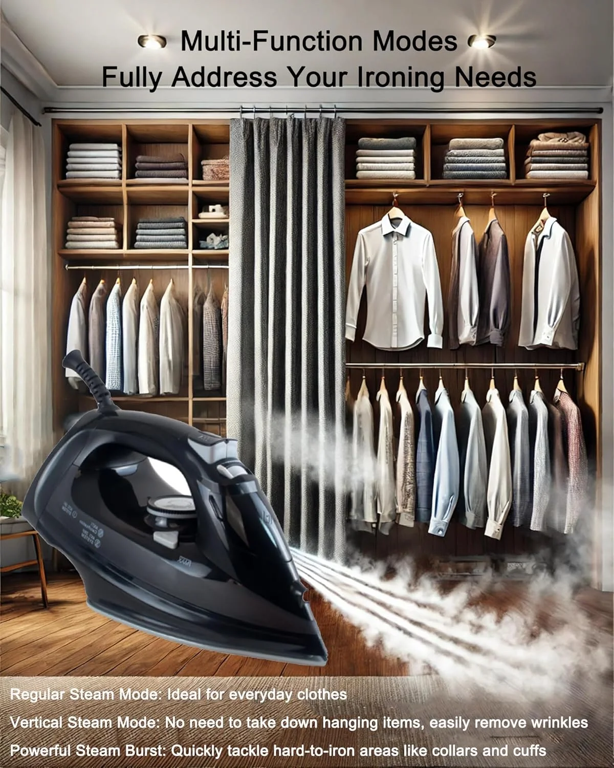 اتو بخار هوشمند قدرتمند 1800 وات، اتو بخار عمودی، کنترل آسان دما، خاموش شدن خودکار ضد چکه، مخزن آب بزرگ، گرم شدن سریع، خود تمیز شونده، کنترل دما برای پنبه، کتان، ابریشم، پشم اتو بخار هوشمند قدرتمند 1800 وات، اتو بخار عمودی، کنترل آسان دما، خاموش شدن خودکار ضد چکه، مخزن آب بزرگ، گرم شدن سریع، خود تمیز شونده، کنترل دما برای پنبه، کتان، ابریشم، پشم