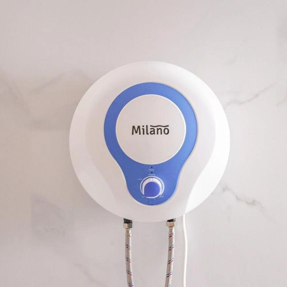 آبگرمکن برقی عمودی میلانو (15 لیتری) - روکش سفید | آبگرمکن فوری برای حمام | سیستم آبگرمکن دیواری مخزن داخلی Blue Diamond برای دوش - (39.6x39.6x39.6x36.9) سانتی متر آبگرمکن برقی عمودی میلانو (15 لیتری) - روکش سفید | آبگرمکن فوری برای حمام | سیستم آبگرمکن دیواری مخزن داخلی Blue Diamond برای دوش - (39.6x39.6x39.6x36.9) سانتی متر