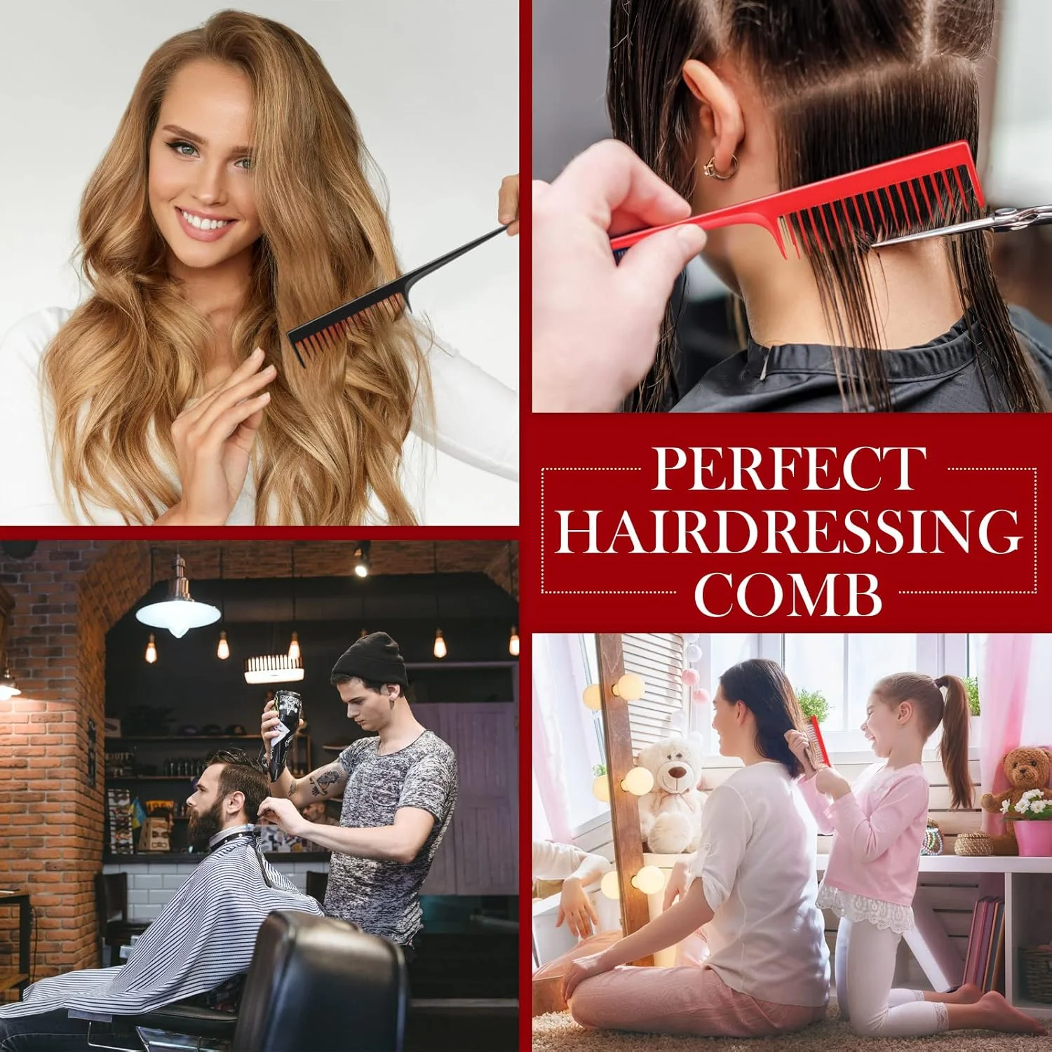 پاتلای، 2 عدد شانه پوش دهنده مو، شانه دم موشی سه ردیفه برای پوش دادن ریشه مو، حجم دهی، حالت دادن مو، مشکی و قرمز پاتلای، 2 عدد شانه پوش دهنده مو، شانه دم موشی سه ردیفه برای پوش دادن ریشه مو، حجم دهی، حالت دادن مو، مشکی و قرمز