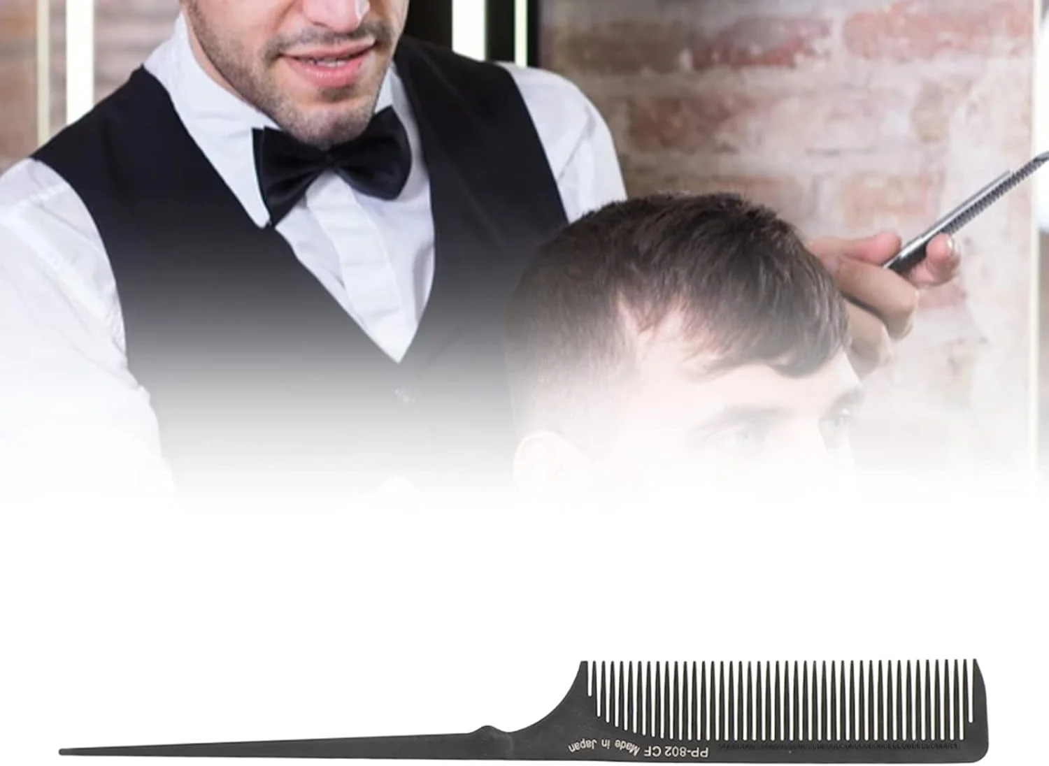 شانه دم موشی، شانه حالت دهنده حرفه ای مقاوم در برابر حرارت مناسب برای آرایشگری و حالت دادن به انواع مو مشکی (PP-802)