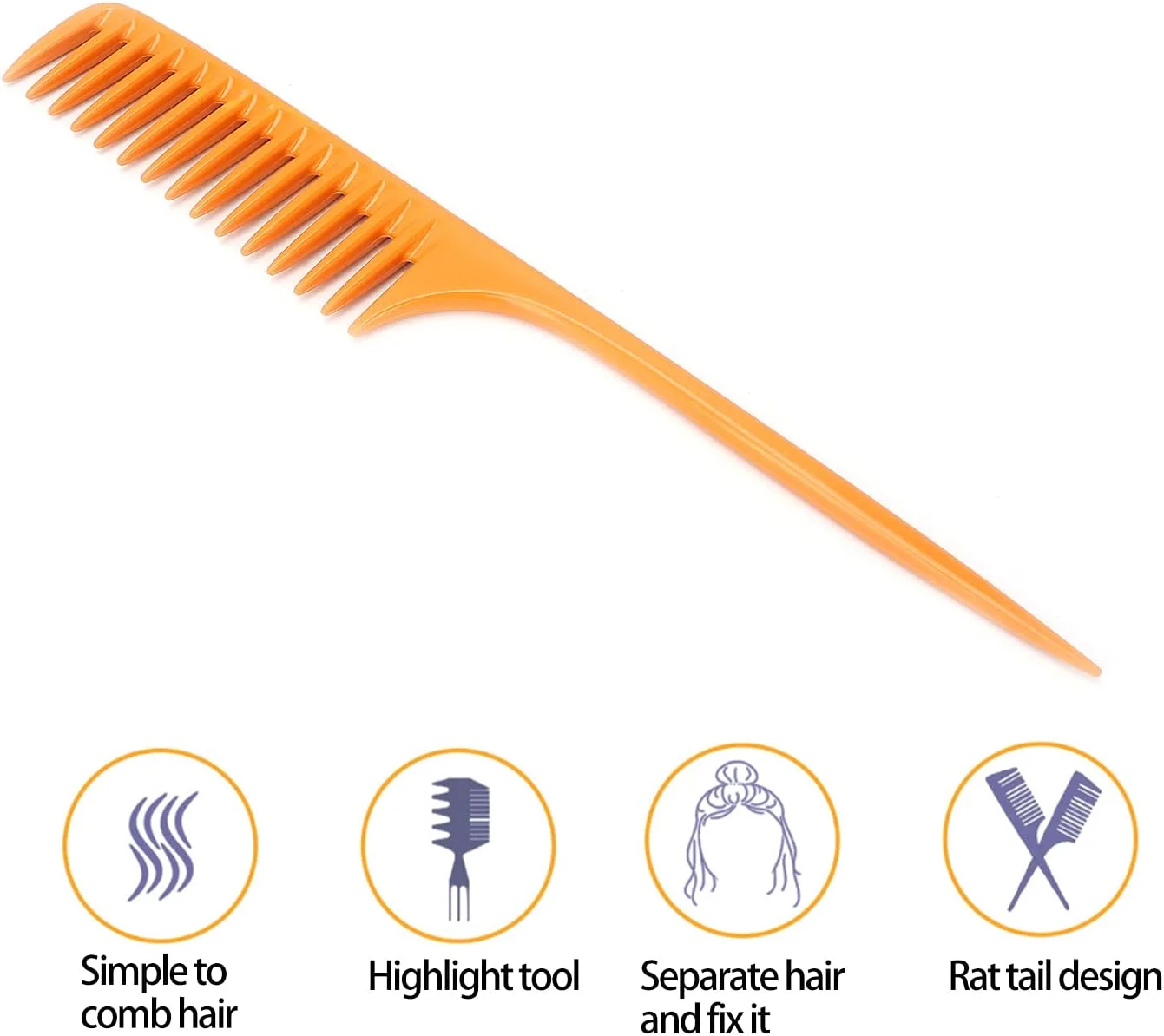 شانه دم موشی، شانه دندانه پهن جداکننده، شانه حالت دهنده حرفه ای، شانه دم دار برای حجم دهی ریشه مو