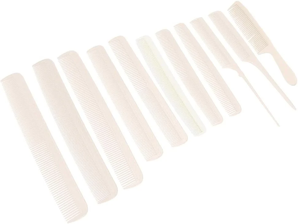 شانه دم موشی آرایشگری، شانه برش مو ضد حرارت، ضد الکتریسیته ساکن، ضد خوردگی، با کیفیت بالا برای استفاده شخصی در آرایشگاه ها و سالن های حرفه ای (سفید)