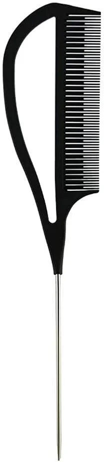 شانه‌های دم موشی برای آرایشگر مو، شانه‌های فلزی دقیق برای بافتن، لوازم جانبی جداکننده مو شانه‌های دم سوزنی آرایش مو سالن (مشکی)