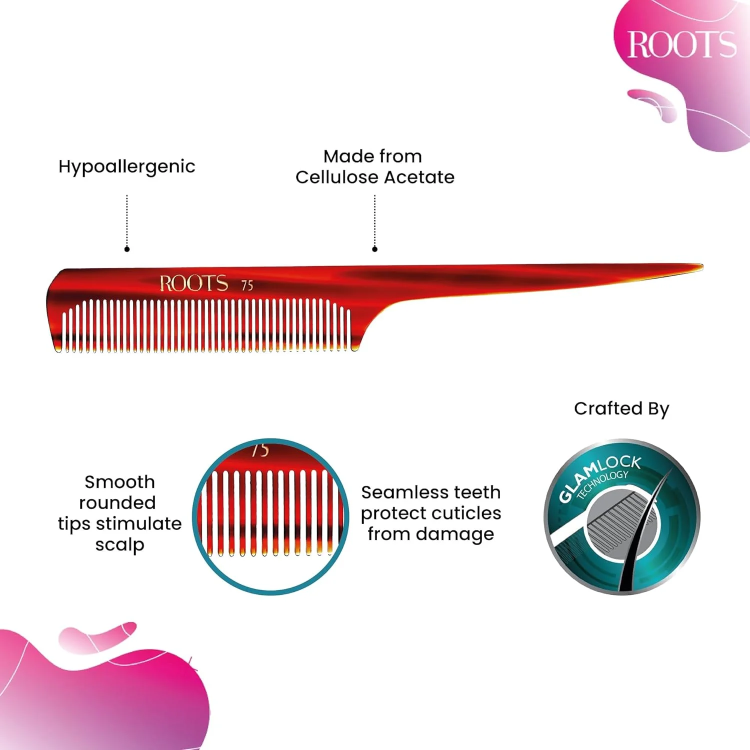 روتس - شانه دندانه ریز - شانه دم موشی - شانه مو