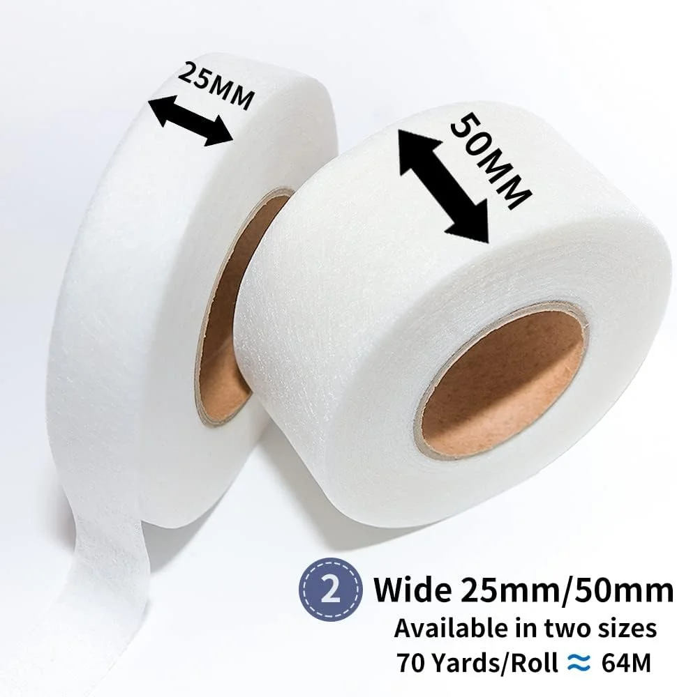 نوار لبه چسبی HOOZILI فوق العاده پهن، تار عنکبوتی شگفت انگیز، بدون نیاز به دوخت، نوار لبه چسبی قوی، نوار لبه چسبی ذوب شونده برای تعمیر پرده ها، لباس های ضخیم و پارچه ها، 70 یارد 1 رول نوار لبه چسبی HOOZILI فوق العاده پهن، تار عنکبوتی شگفت انگیز، بدون نیاز به دوخت، نوار لبه چسبی قوی، نوار لبه چسبی ذوب شونده برای تعمیر پرده ها، لباس های ضخیم و پارچه ها، 70 یارد 1 رول