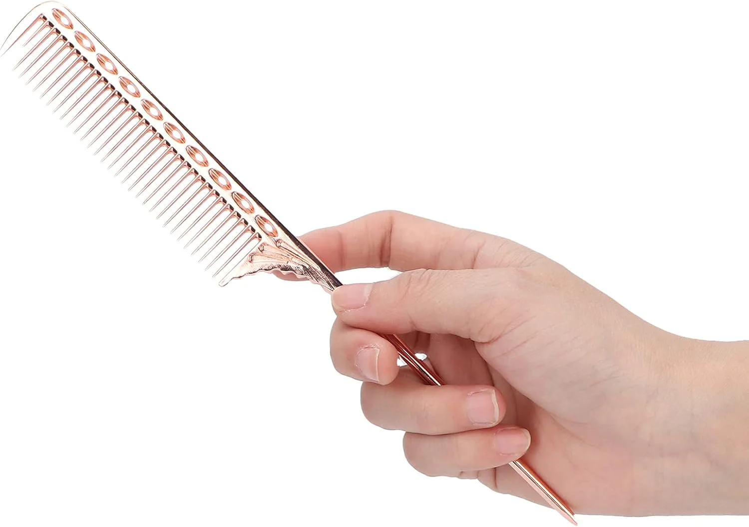شانه دم باریک Socialme، شانه تقسیم کننده بدون آسیب به مو و پوست سر برای حالت دادن، رنگ کردن مو، جدا کردن و شانه زدن موهای زنانه (رزگلد)