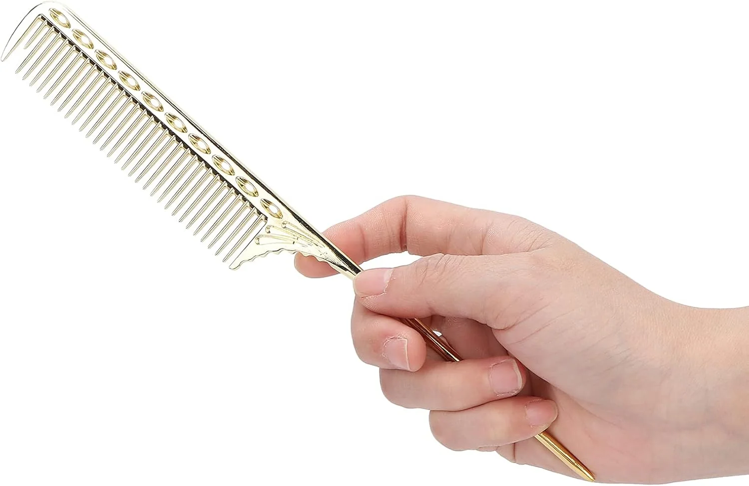 شانه دم باریک Socialme، بدون آسیب به مو و پوست سر، مناسب برای حالت دادن، رنگ کردن مو، جدا کردن و شانه زدن موهای زنانه (طلایی)