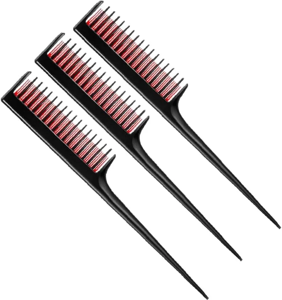 شانه پوش دهنده سه تایی، شانه دم موشی، شانه دم باریک 3 لایه، ابزار حالت دهی مو، ابزار آرایشگری 3 عددی