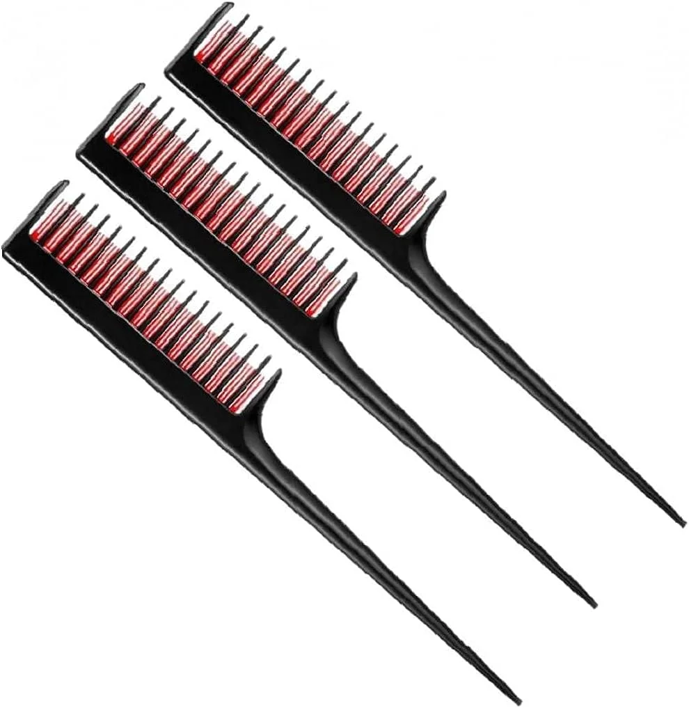 شانه پوش دهنده مو TRE، شانه دم موشی 3 لایه، ابزار حالت دهی مو، 3 عدد، شانه