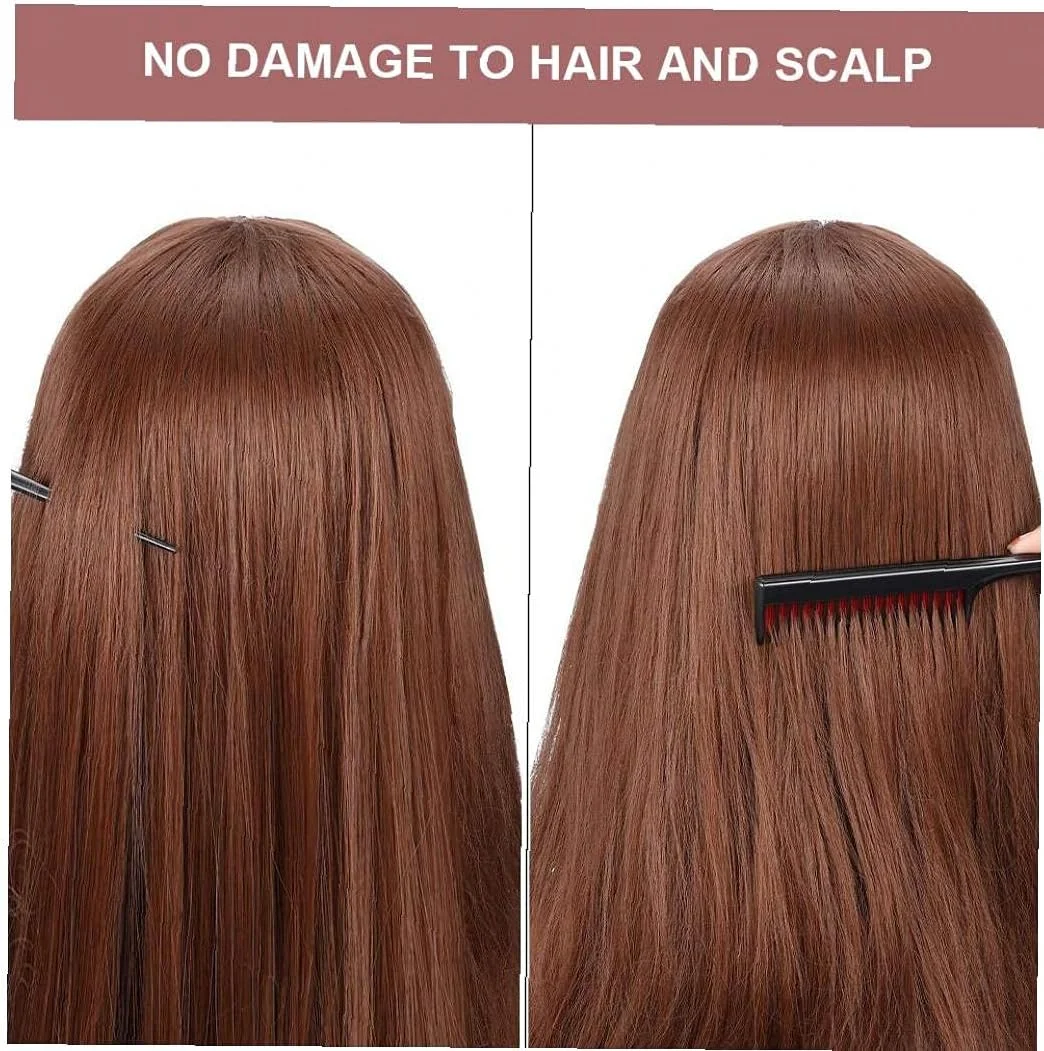 شانه پوش دهنده سه تایی، شانه دم موشی، شانه دم باریک 3 لایه، ابزار حالت دهی مو 3 عددی برای موهای ضخیم، فر و مجعد