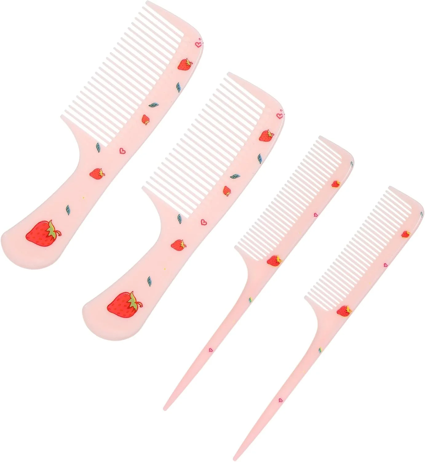 ست شانه موی کودک، ValueBargain شامل 4 عدد شانه صورتی زیبا شامل شانه‌های دندانه ریز و دم موشی برای حالت دادن و مرتب کردن ملایم موی نوزاد